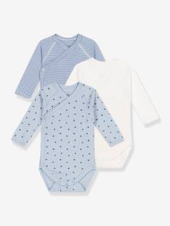 Bébé-Body-Lot de 3 bodies croisés manches longues PETIT BATEAU