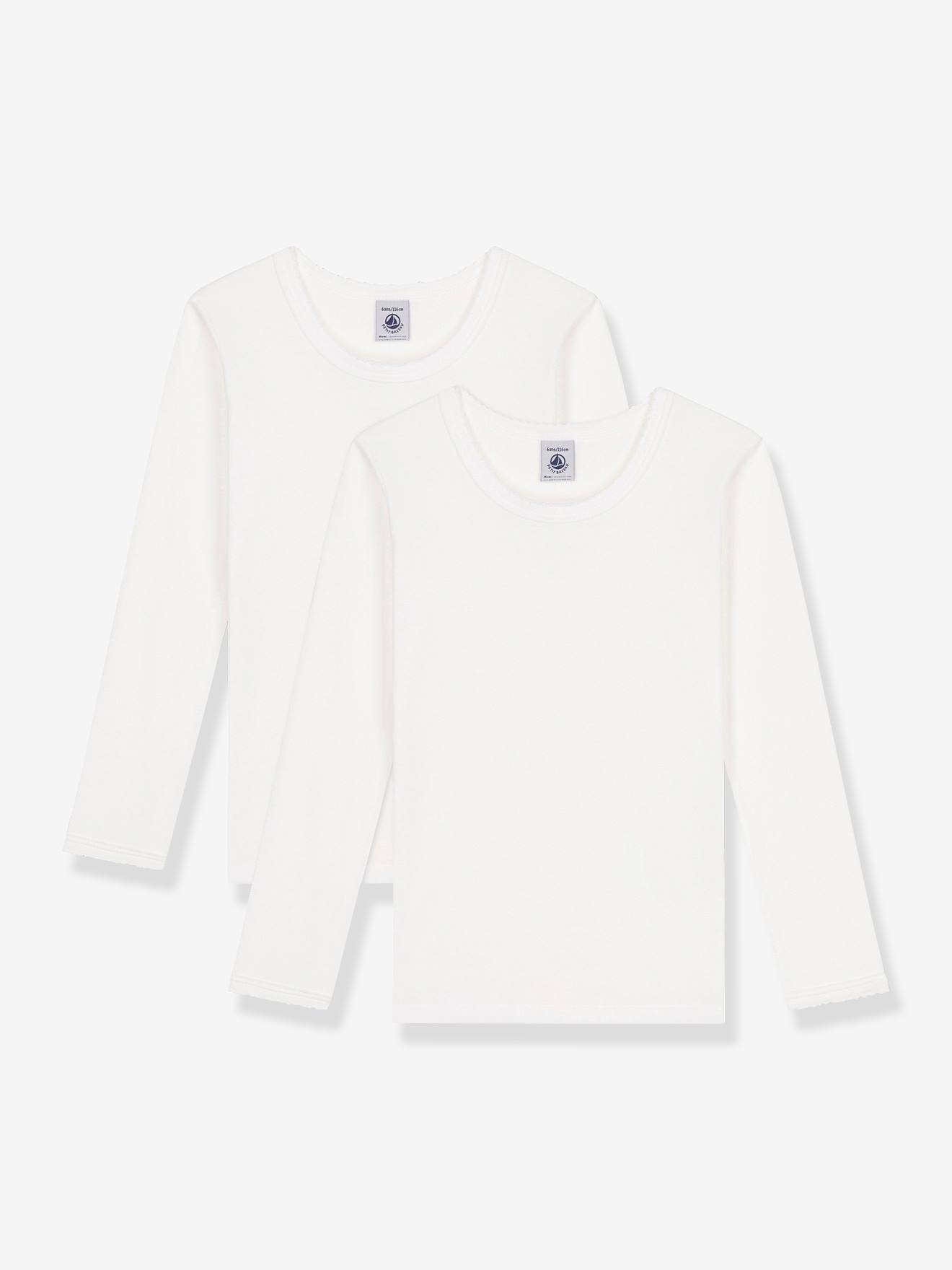 Lot 2 t-shirts manches longues blanc