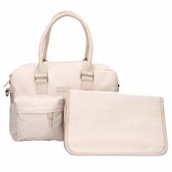 Puériculture-Sac à langer en velours côtelé et son matelas nomade 31 x 23 cm Beige