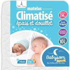 Chambre et rangement-Literie-Matelas-Matelas Bébé Climatisé - BABYSOM - 70x140 cm - Réversible Été Fraîche/Hiver Ouatinée - Anti-acarien - Oeko-Tex®