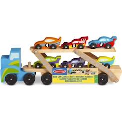 Jouet-Porte-Voitures De Course Géant en bois MELISSA & DOUG - 6 véhicules inclus - Mixte - A partir de 3 ans