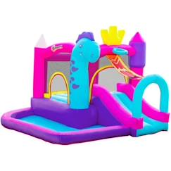 Jouet-Château Gonflable avec Toboggan et Piscine - OUTSUNNY - Pour Enfants +3 Ans - Multicolore