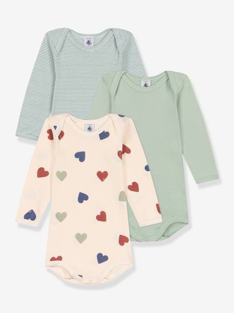 Bébé-Lot de 3 bodies manches longues PETIT BATEAU