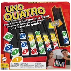 Jouet-Mattel Games - UNO®-Quatro-Jeu pour adulte, soirée en famille et soirée jeux HPF82