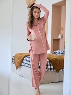 Vêtements de grossesse-Ensemble 2 pièces pyjama uni de grossesse