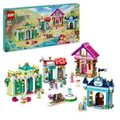 Jouet-LEGO® 43246 Disney Princess Les Aventures des Princesses Disney au Marché, Jouet avec 4 Mini Poupées : Ariel, Cendrillon