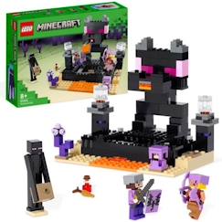 Jouet-LEGO Minecraft 21242 L’Arène de l’End, Jouet avec Lave, Figurine Dragon de l'Ender et Enderman