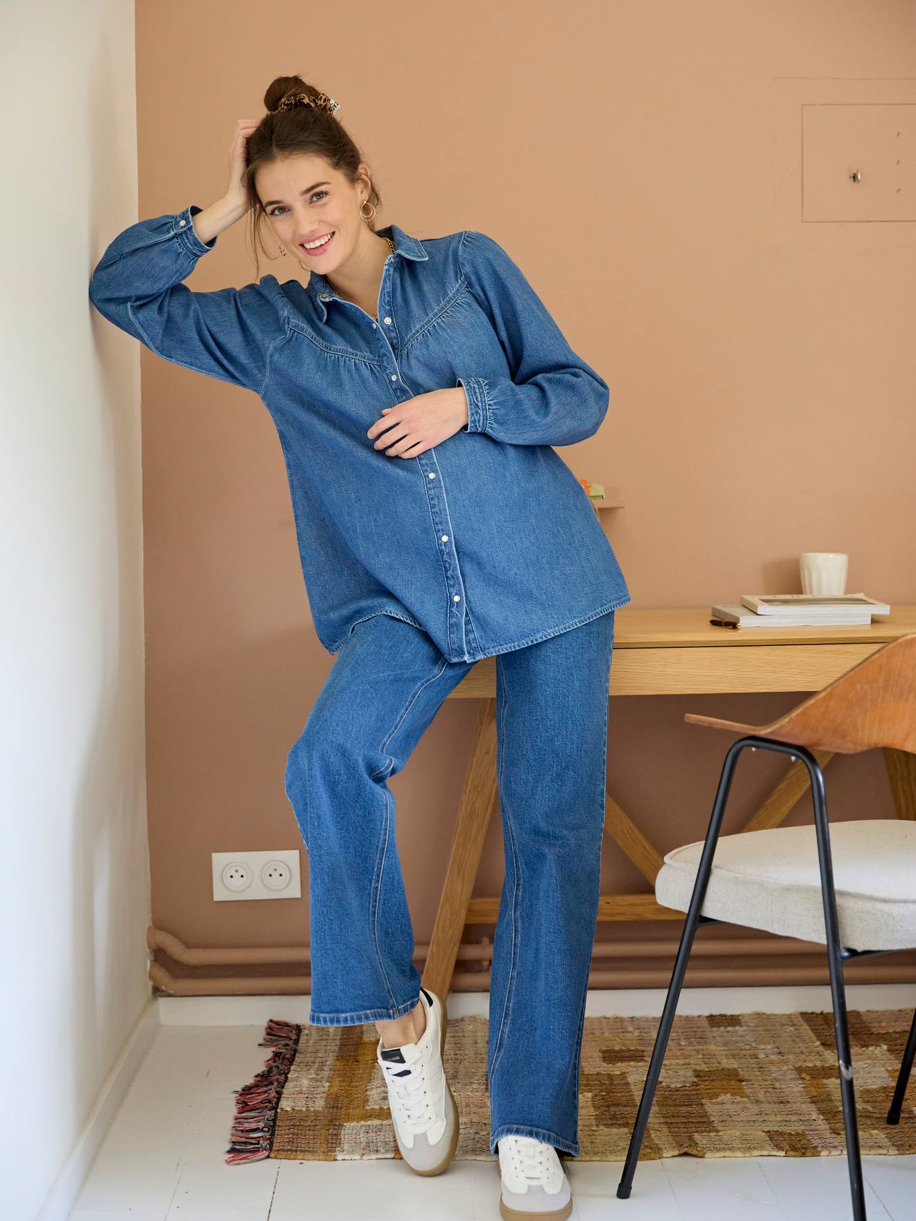 Chemise en jean grossesse et allaitement stone