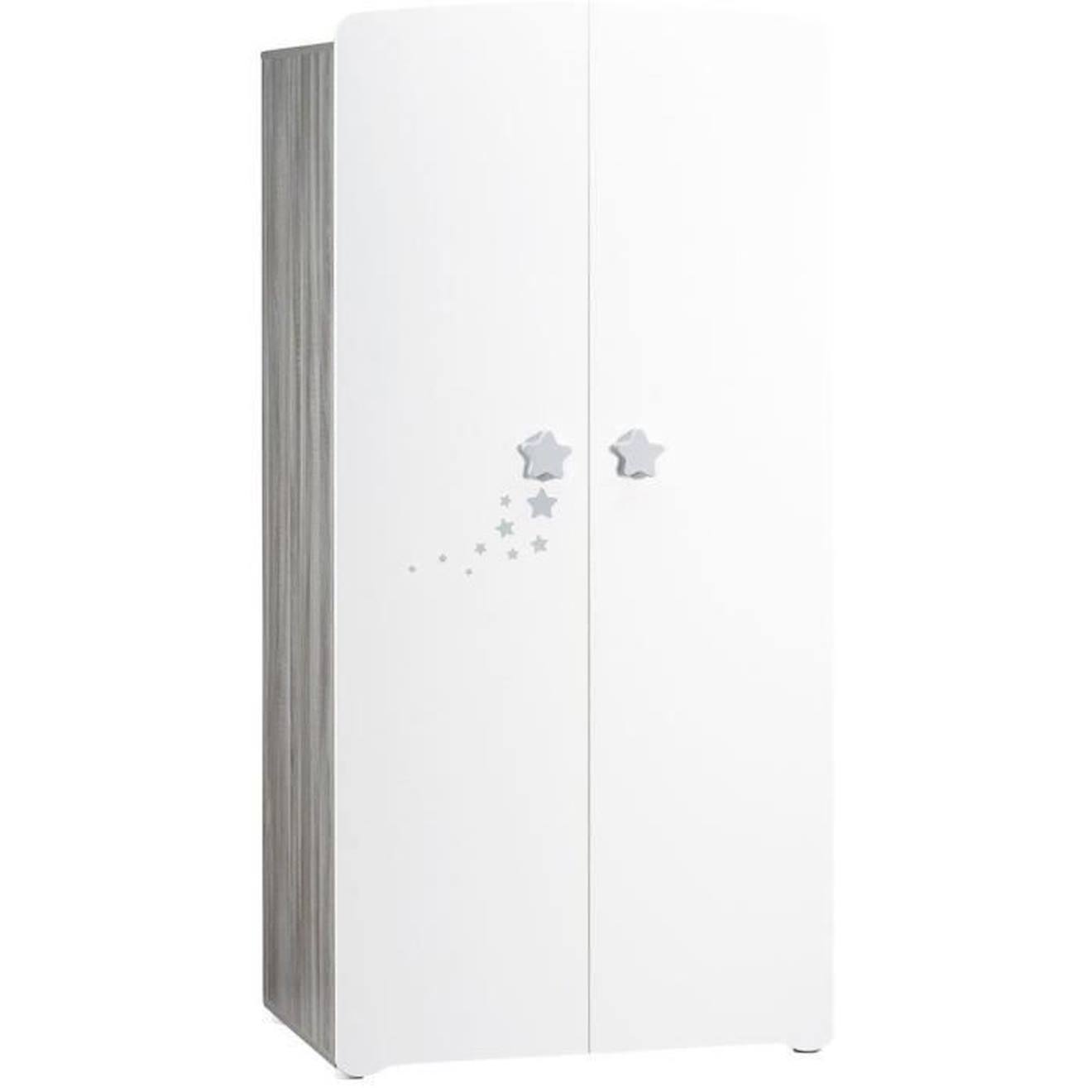 Armoire Bébé Nao - Mdf - Blanc - 2 Portes - 85 X 175 X 56 Cm - Baby Price Blanc