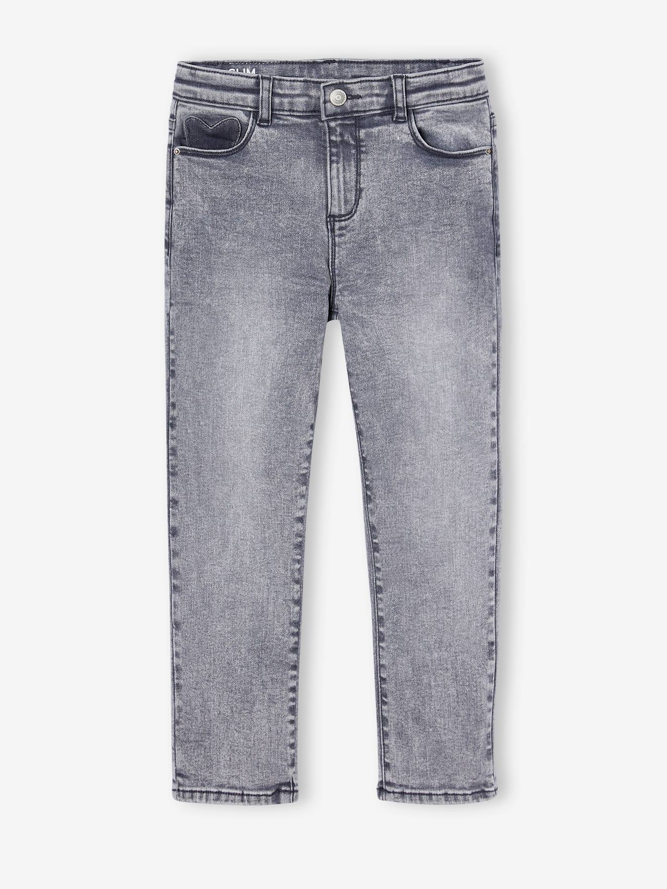 Jean slim fille morphologik tour de hanches large denim gris 8 €