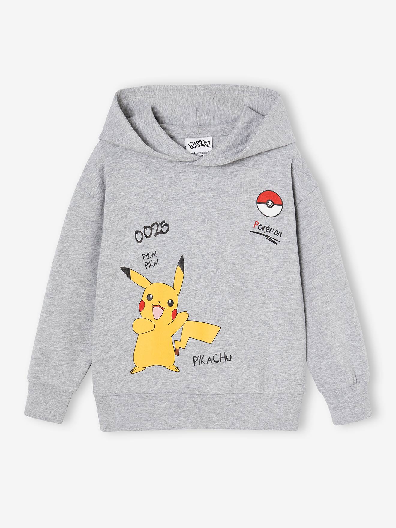 Sweat à capuche Pokémon gris chiné