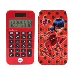 -Calculatrice de poche - Miraculous - 8 chiffres - Écran solaire - Double alimentation - Rouge