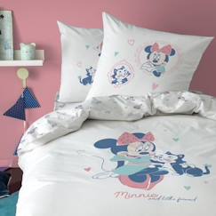 -Parure de lit imprimée 100% coton - Disney Home Minnie Little Friend - Blanc - Personnage de fiction - Minnie