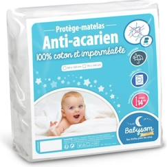 Chambre et rangement-Babysom - Protège Matelas Bébé Anti-acarien - 60x120 cm | Alèse imperméable Souple et Silencieuse | Bouclette 100% Coton | Oeko-Tex®