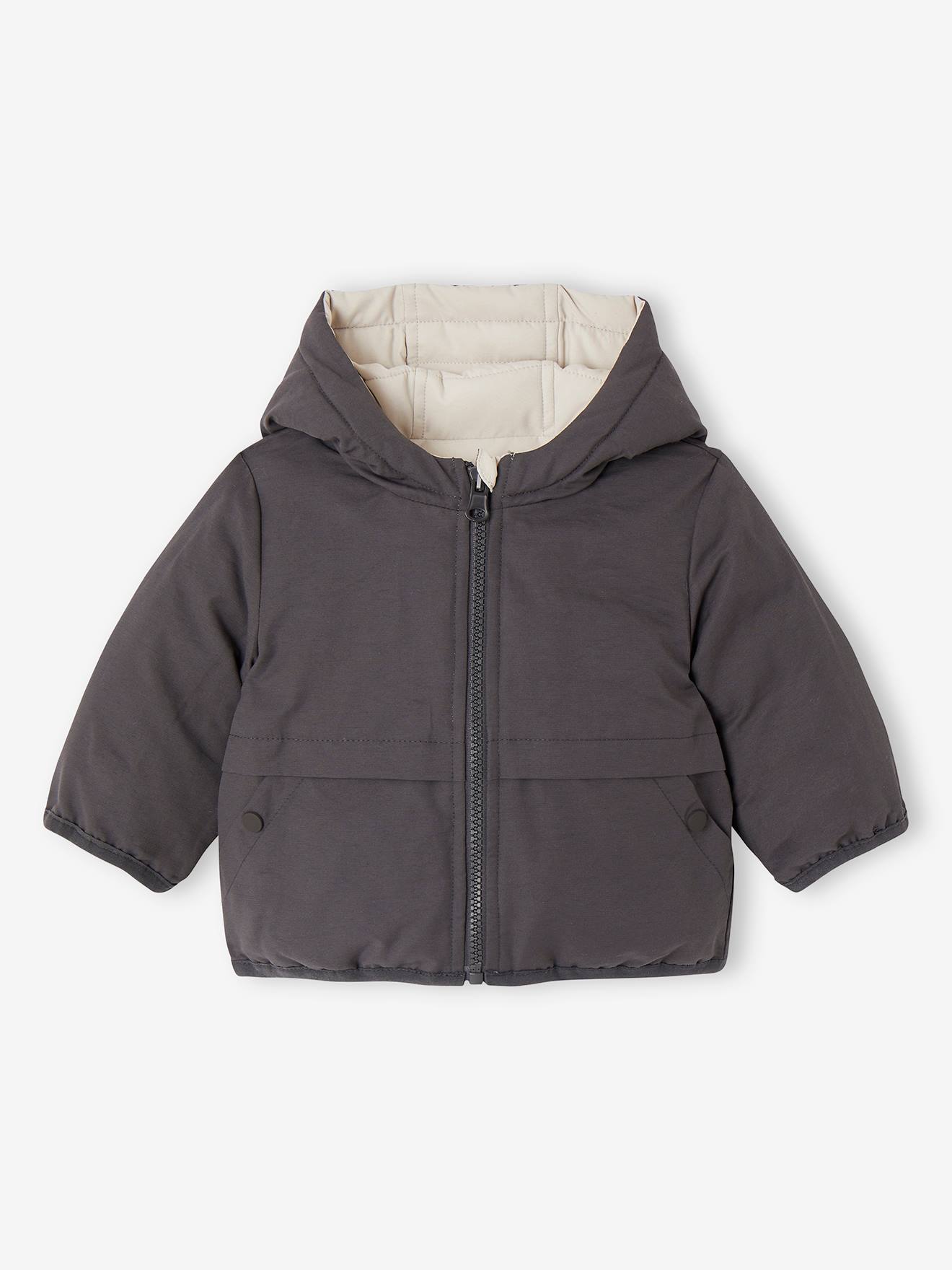 Parka réversible bébé anthracite