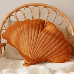 Linge de maison et décoration-Coussin feuille de Ginkgo en lin Moi Mili "Caramel" - caramel - 66 x 54 cm