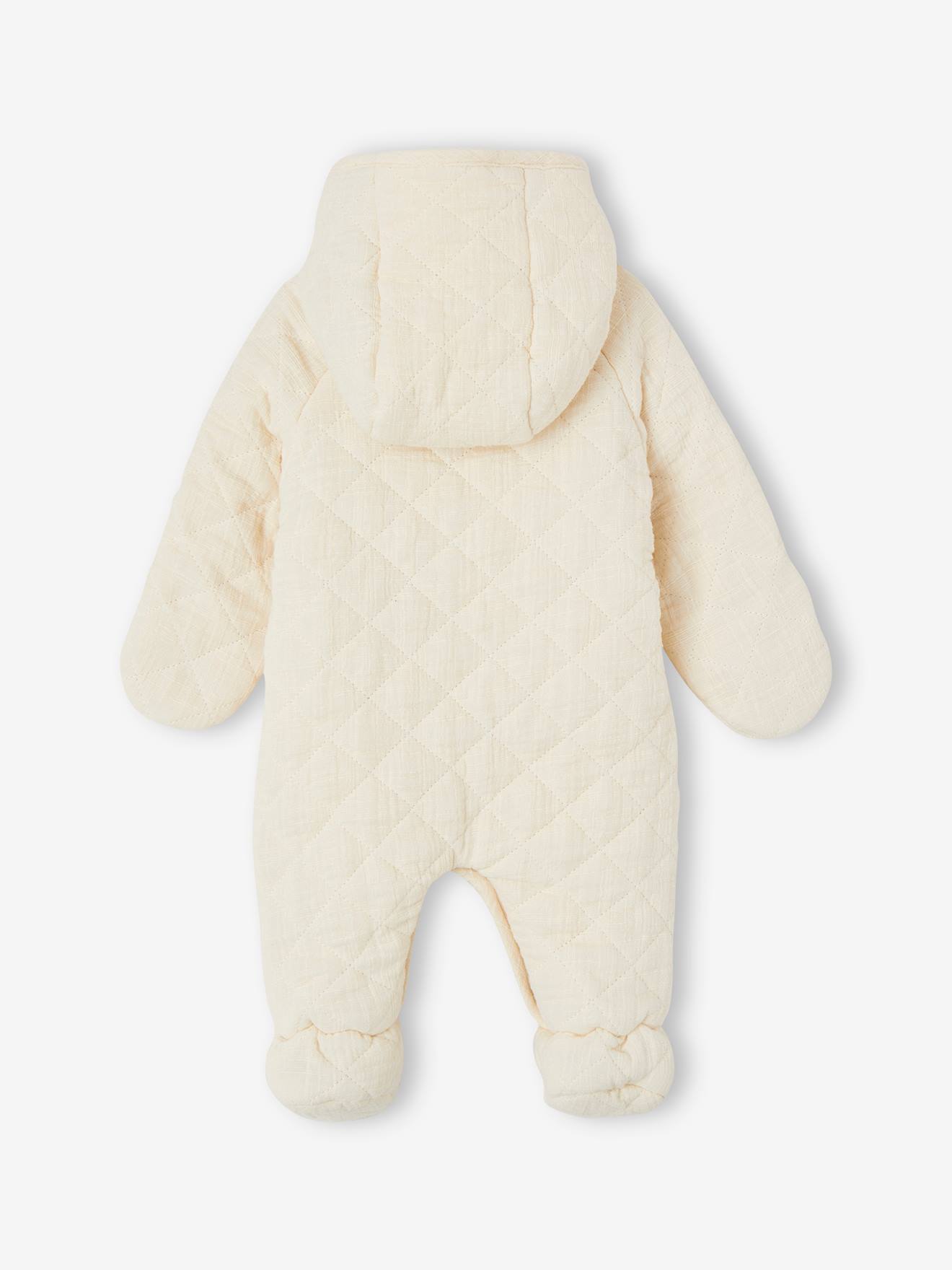 Combipilote bébé mixte en gaze de coton écru (Vertbaudet) - Image 1
