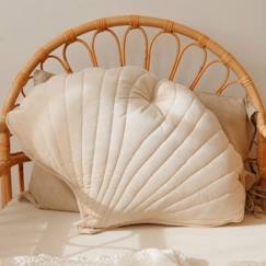 Linge de maison et décoration-Coussin feuille de Ginkgo en velours Moi Mili "Crème" - crème - 66 x 54 cm