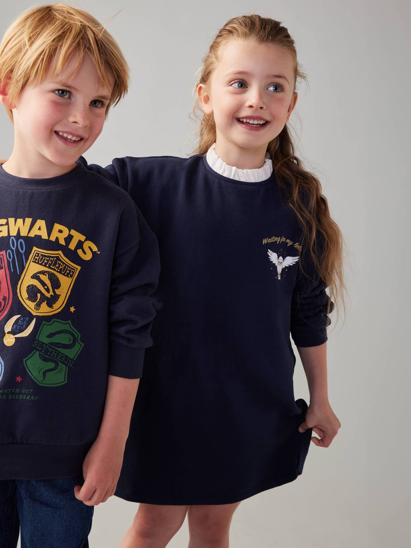 Robe sweat preppy motif Hedwige Harry Potter® fille marine