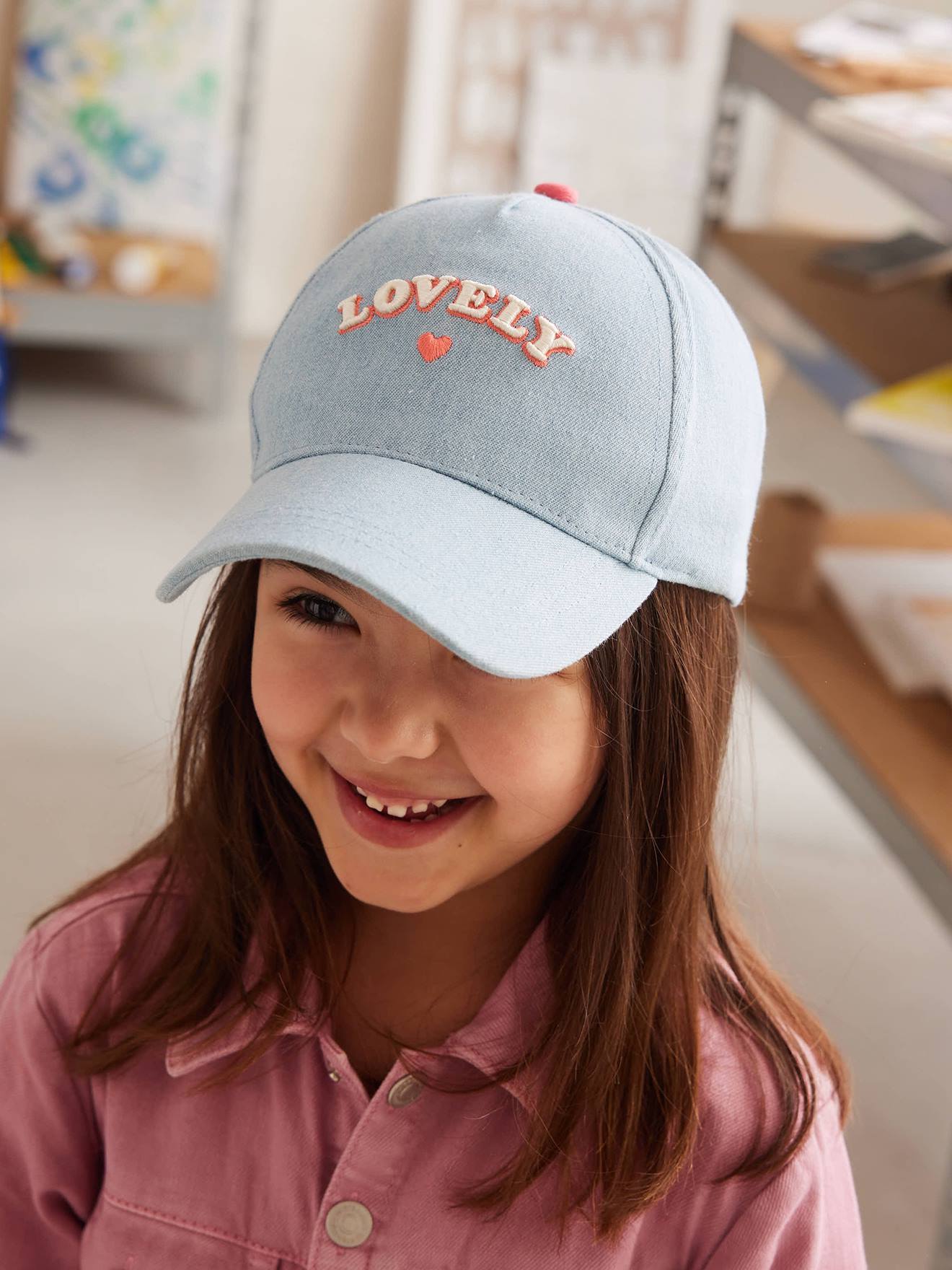 Casquette en denim lovely fille bleu jean
