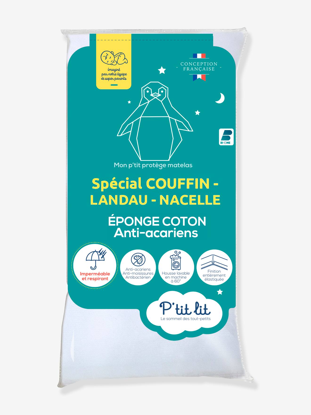 Alèse imperméable éponge anti-acariens Bi-ome P'TIT LIT blanc
