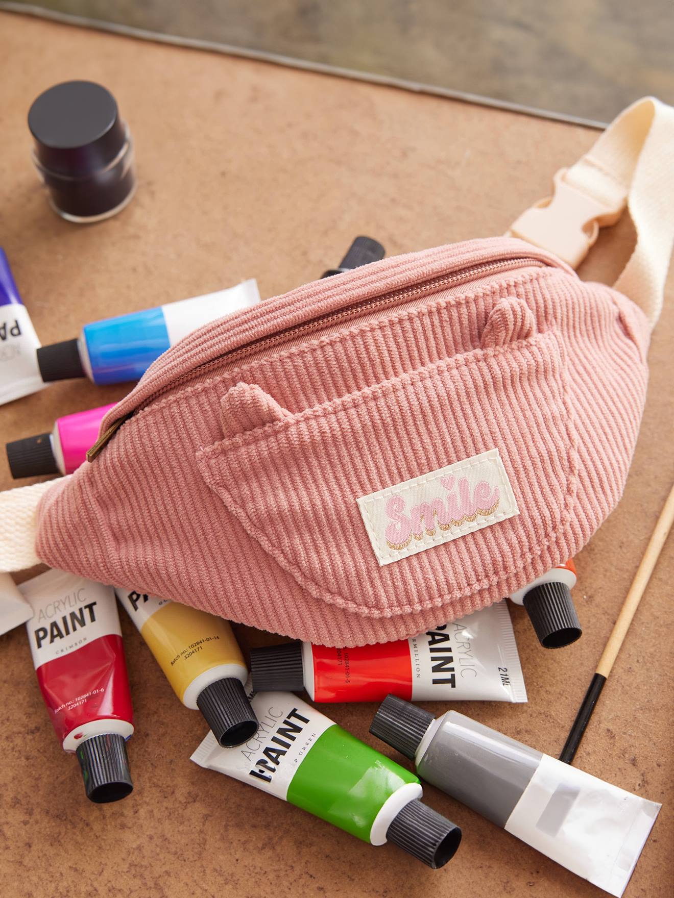 Sac banane animation poche chat fille rose blush