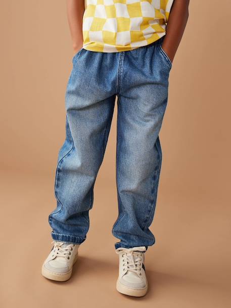 Jean garçon large facile à enfiler denim black+denim bleached+denim brut+gris+stone 36 - vertbaudet enfant 