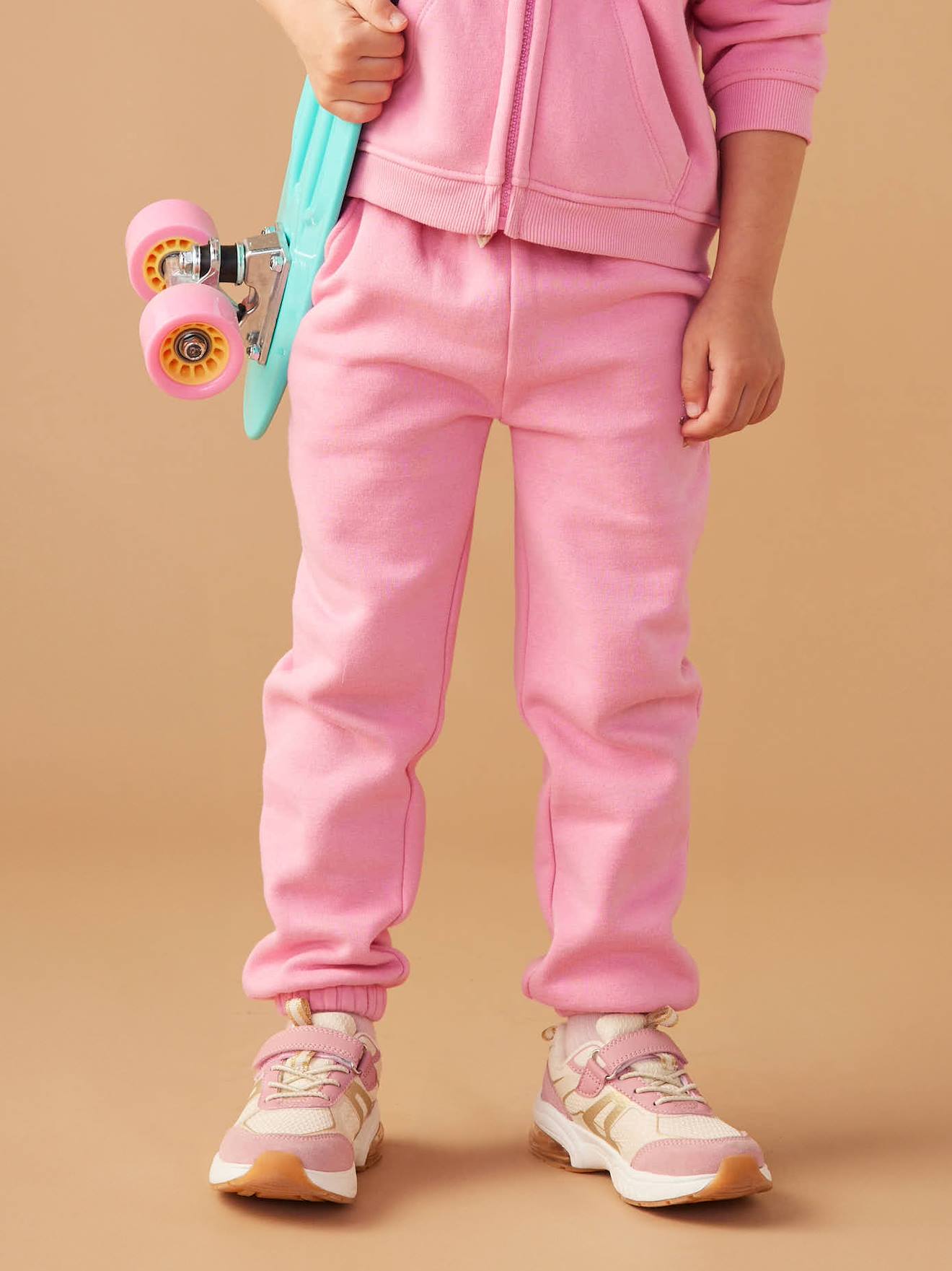 Pantalon jogging en molleton fille ceinture paperbag rose bonbon 11 €