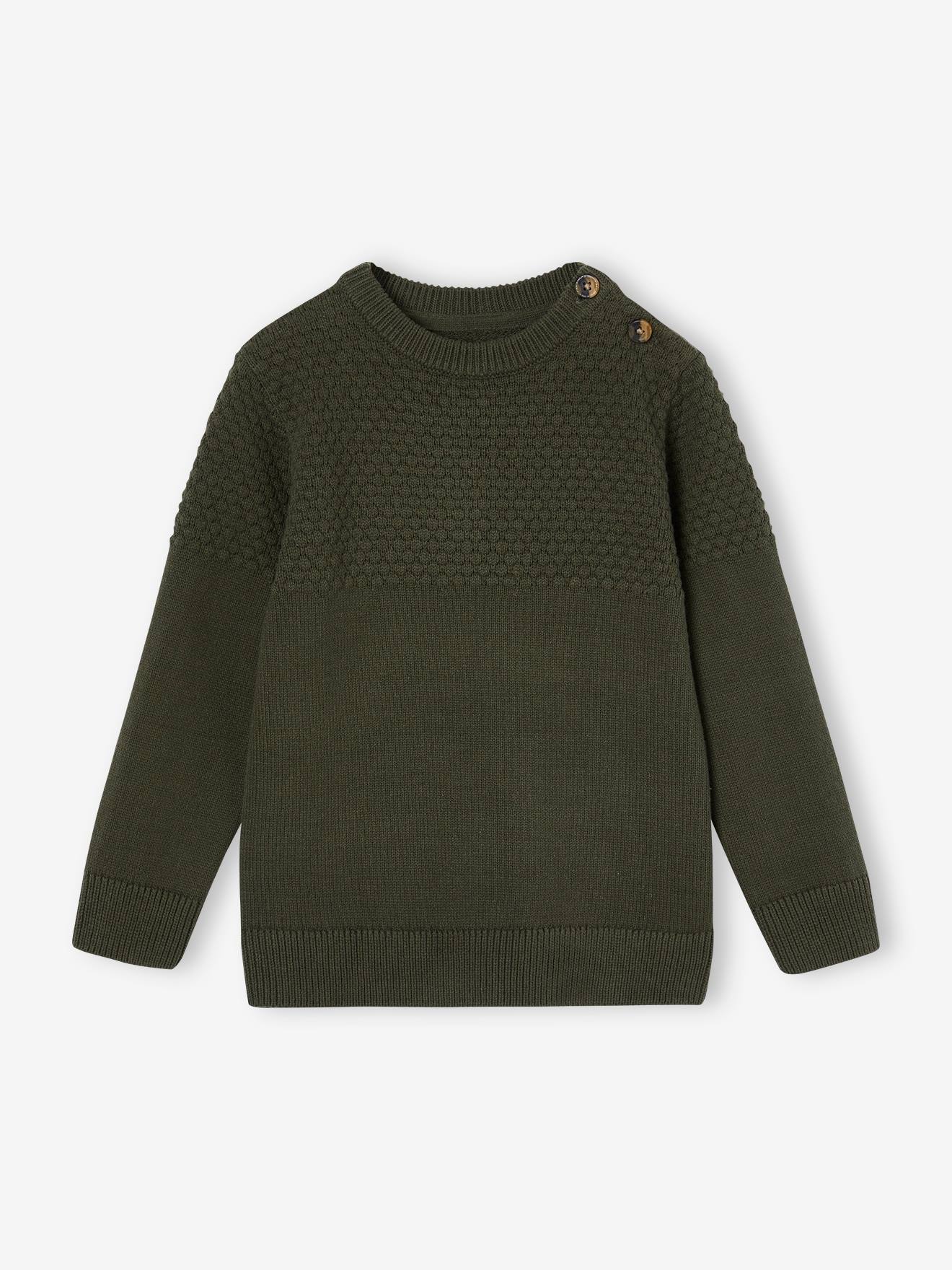 Pull maille fantaisie garçon vert