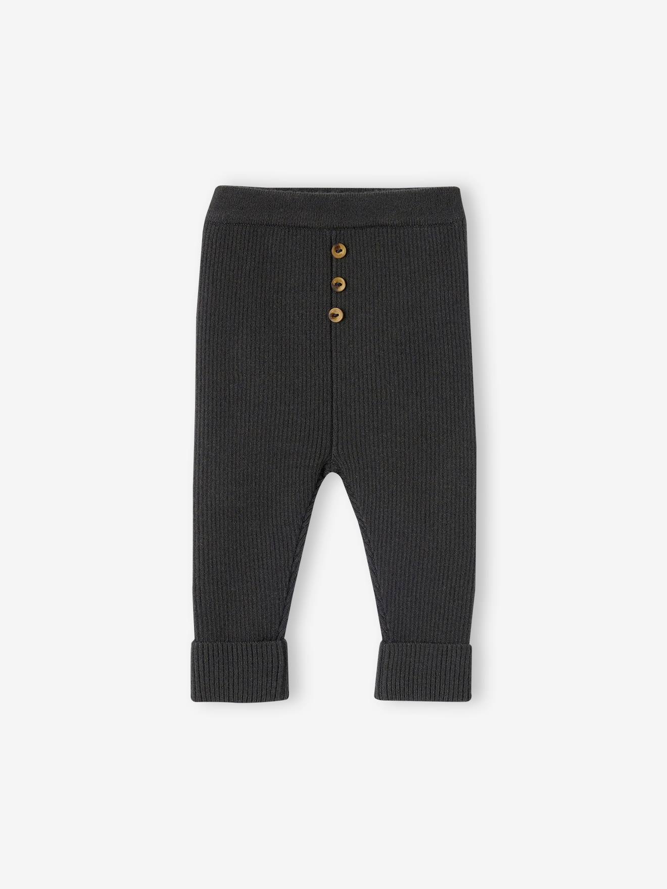 Legging évolutif en tricot bébé gris