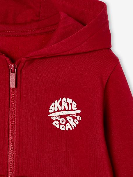 Sweat à col zippé - Beige/rouge - - 15.00