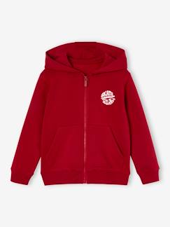 Sweat garçon zippé à capuche motif poitrine  - vertbaudet enfant