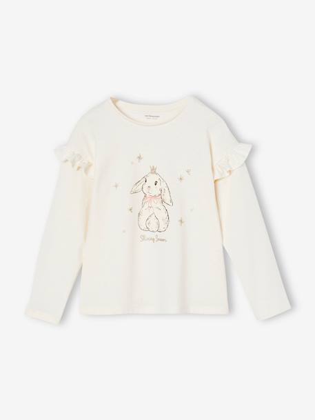 Fille-T-shirt de Noël lapin détails pailletés fille