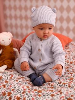 Ensemble bébé combinaison et bonnet à oreilles en tricot  - vertbaudet enfant
