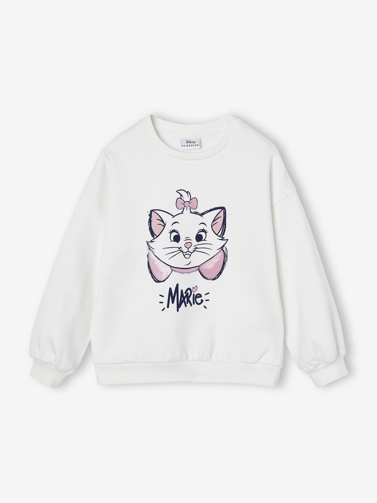 Sweat à sequins Disney® Marie Les Aristochats fille écru