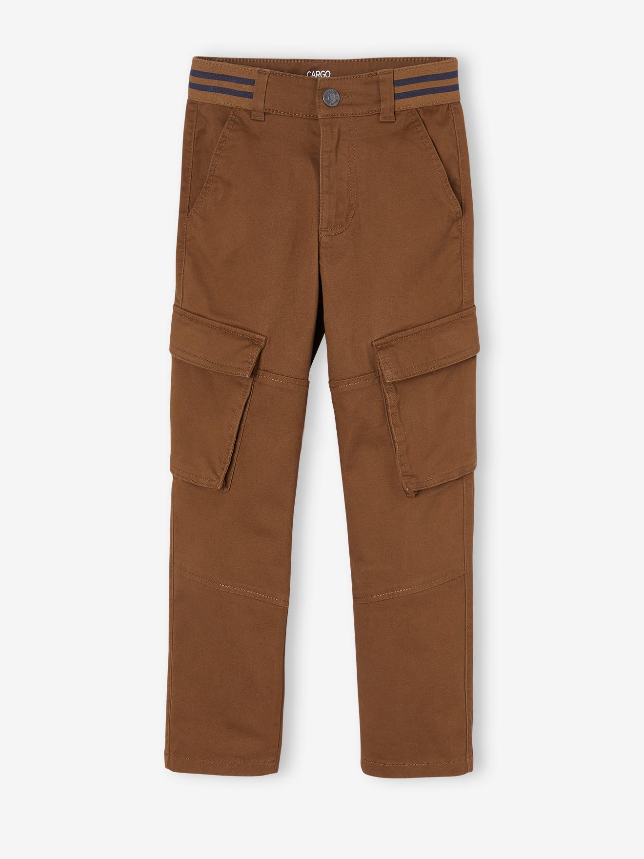 Pantalon cargo droit MorphologiK garçon tour de hanches fin bronze