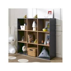 Chambre et rangement-9 cases de rangement effet bois anthracite Tom & Apolline