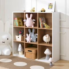 Chambre et rangement-9 cases de rangement effet bois blanc Tom & Apolline