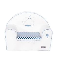 Chambre et rangement-Fauteuil club pour enfant en coton blanc - Sauthon - Blue Baleine - Ludique - Décoratif - Mixte