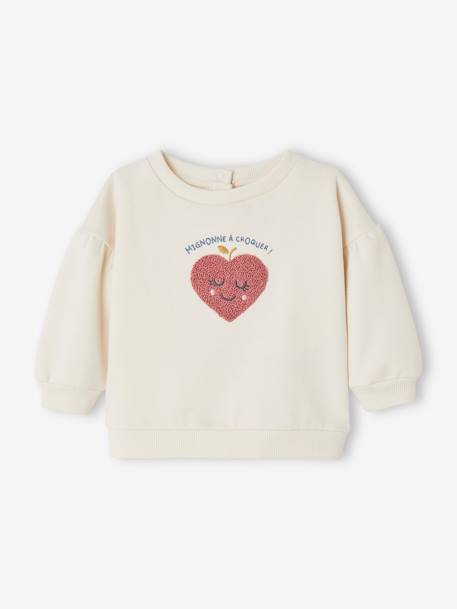 Bébé-Pull, gilet, sweat-Sweat-Sweat bébé avec motif en bouclettes