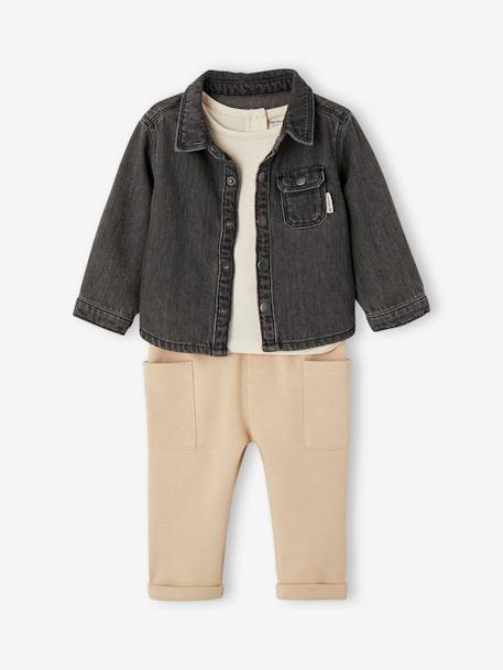 Bébé-Ensemble chemise + tee-shirt + pantalon Bébé