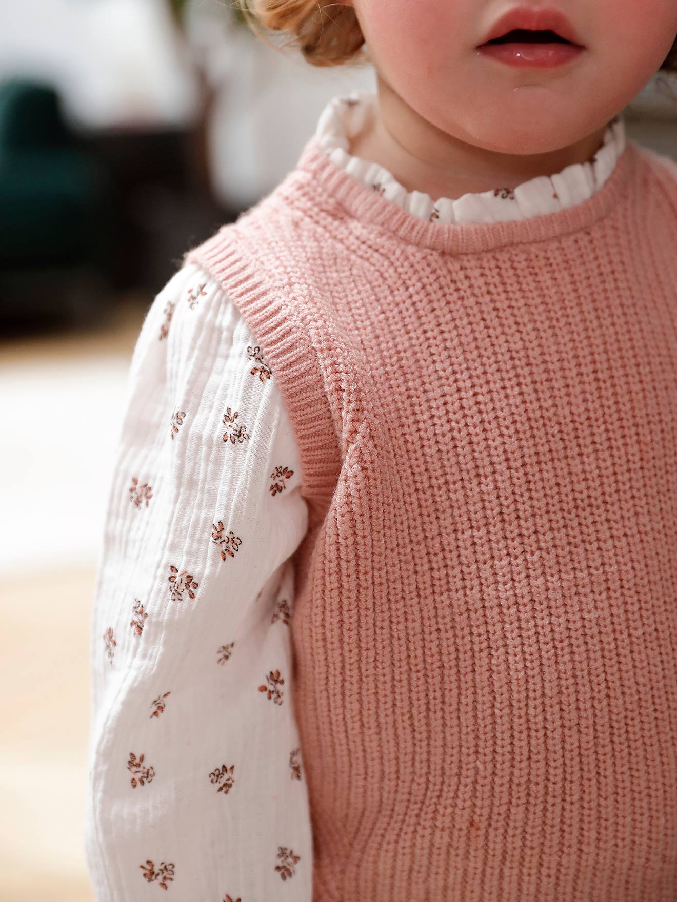 Pull 2 en 1 bébé rose poudré