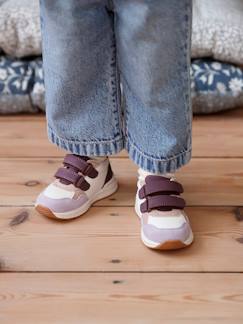 Chaussures-Chaussures bébé 17-26-Baskets enfant fille synthétique à scratchs