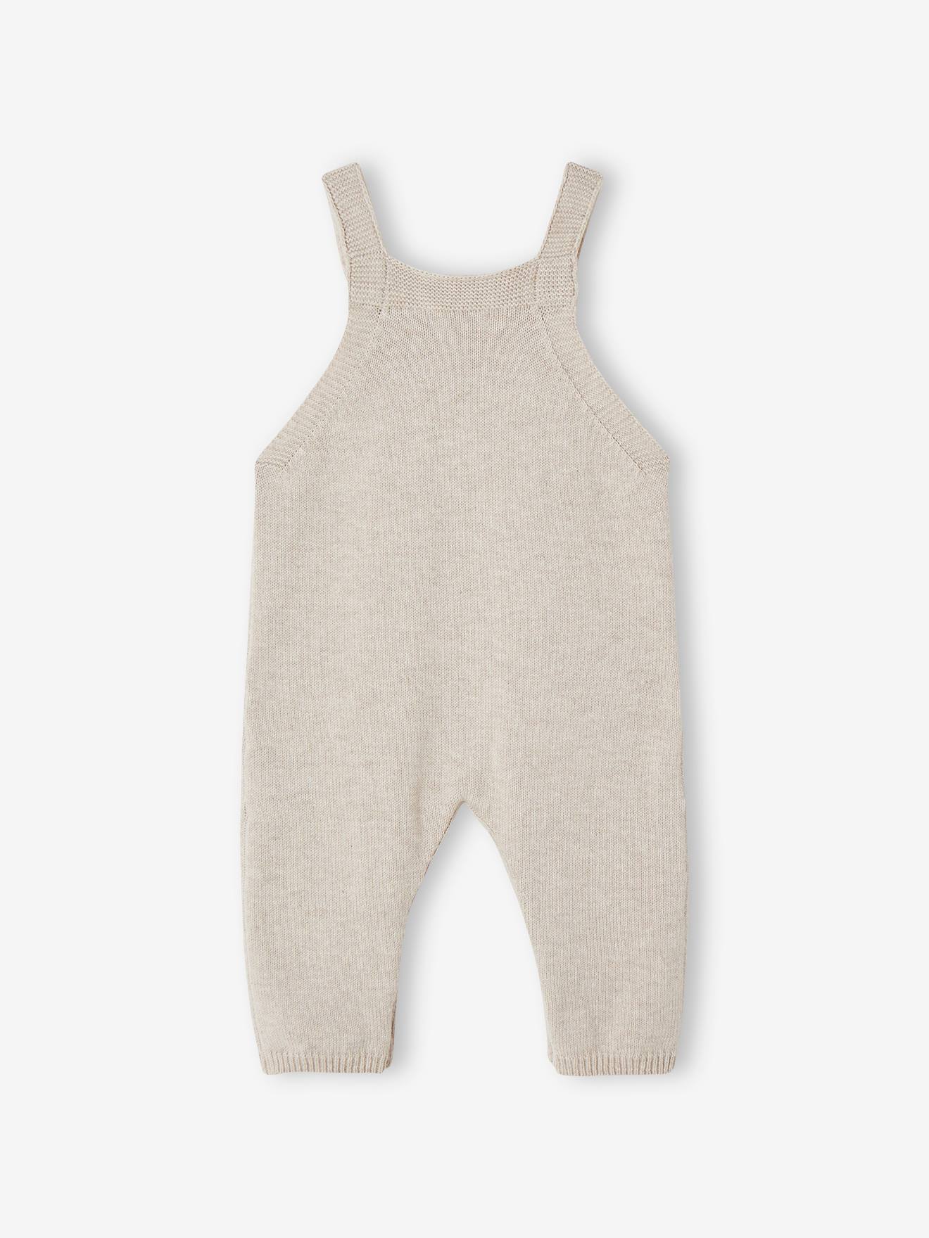 Salopette en tricot bébé beige chiné (Vertbaudet) - Image 2