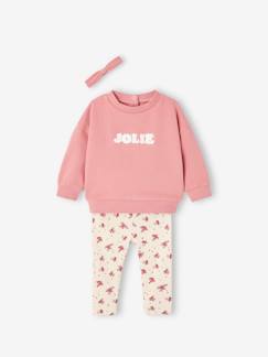 -Ensemble sweat + legging + bandeau personnalisable bébé fille