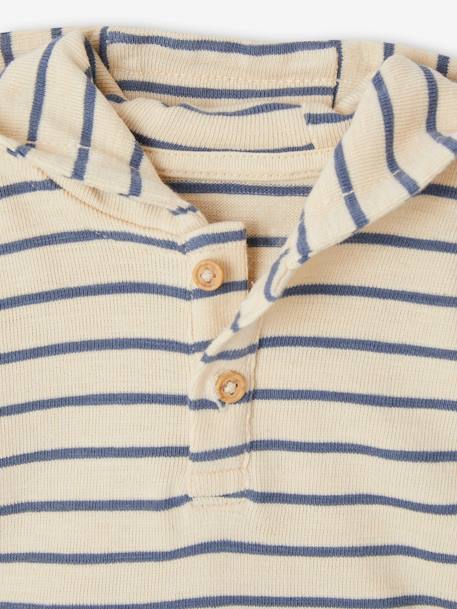 T-shirt à capuche bébé bleu glacier+sable+tomette 10 - vertbaudet enfant 