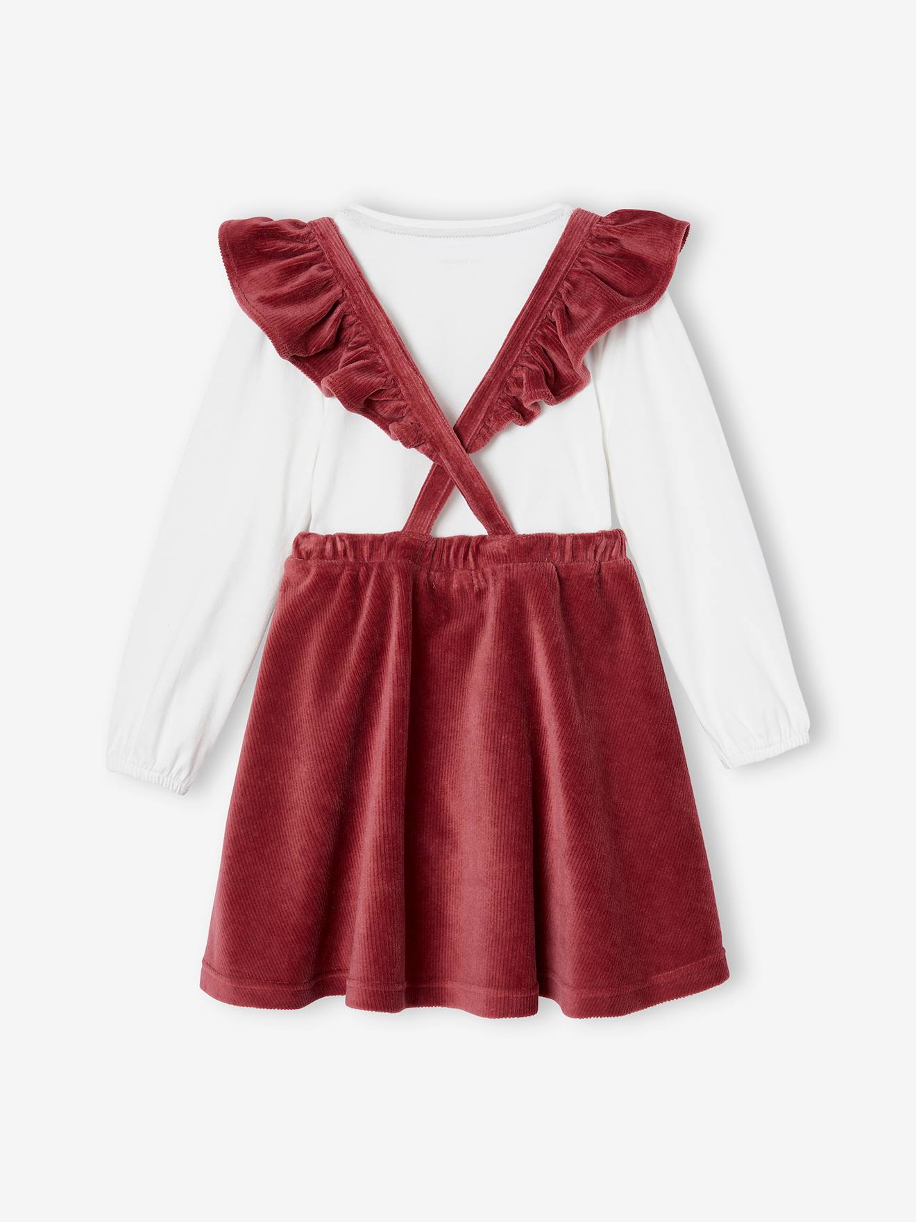Ensemble Vêtement Catimini Fille 9-10 Ans - Tee-shirt & Jupe En Velours Bleu Turquoise/marron, Occasion Bon état