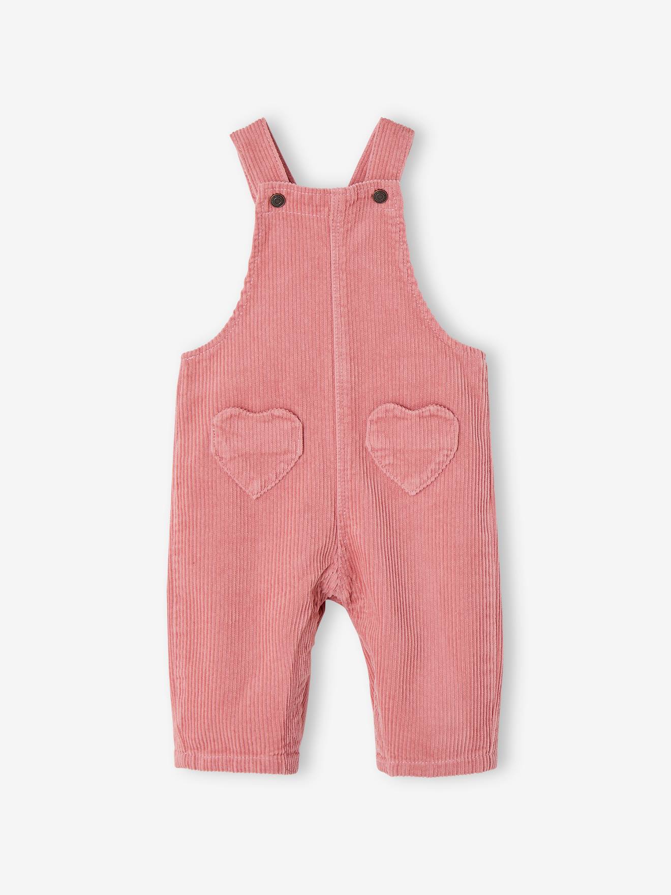 Salopette bb en velours ctel poches coeur bois de rose 26 €