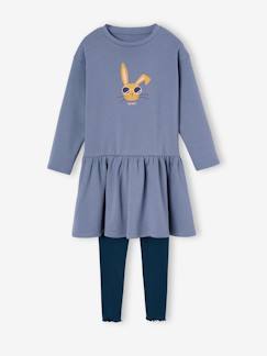 -Robe en molleton et legging en côtes fille