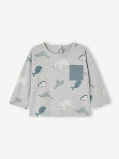 -T-shirt motifs animaux polaires bébé manches longues